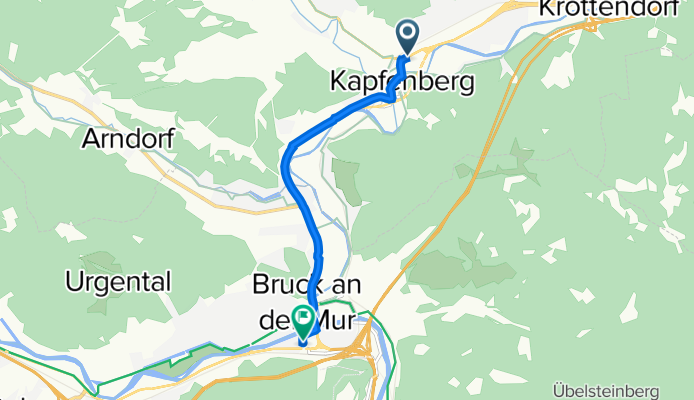 Wiener Straße 42, Kapfenberg nach Hugo-von-Montfort-Gasse 11, Bruck an der Mur