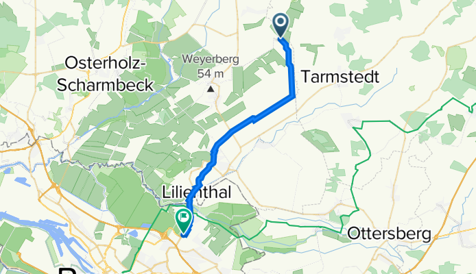 Am Schiffgraben 15, Worpswede nach Edisonstraße 12, Bremen