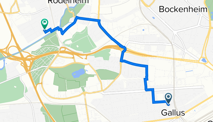 Hufnagelstraße 58, Frankfurt am Main nach Breidensteiner Weg 34, Frankfurt am Main