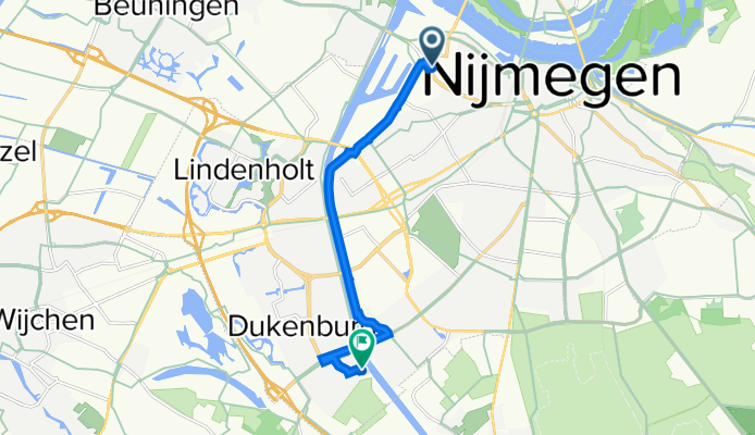 Nijmegen naar Weezenhof 6826, Nijmegen