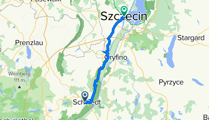 Heinersdorfer Damm 1 - 3, Schwedt/Oder nach plac Żołnierza Polskiego, Szczecin