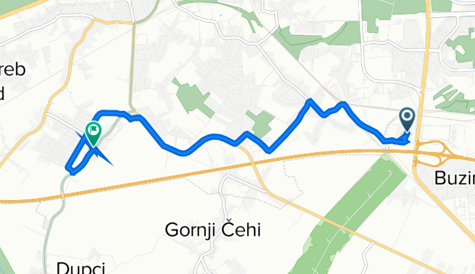 Ulica Buzinski krči 1, Zagreb to Ulica doktor Luje Naletilića 64, Zagreb