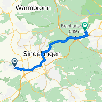 Wiesentalstraße 1, Böblingen to Patch Barracks 2314, Stuttgart