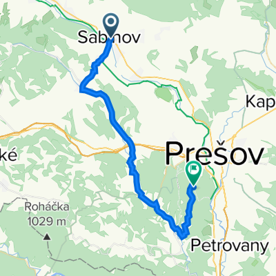 Sabinov - Svinia - Radatice - Malkovská Hôrka (rozhľadňa)