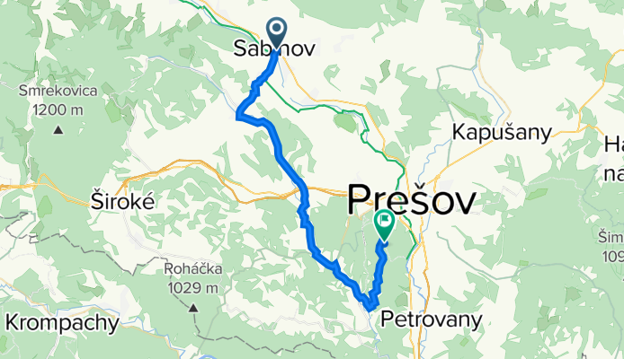 Sabinov - Svinia - Radatice - Malkovská Hôrka (rozhľadňa)