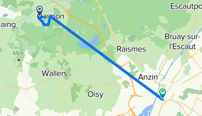 De Rue Edouard Vaillant 20, Hasnon à Rue de la Digue 53, Valenciennes