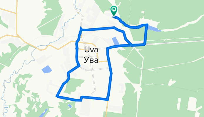 От улица Победы 12, Ува до улица Победы 10, Ува