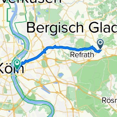 Kölner Straße 30A, Bergisch Gladbach nach Luisenstraße 2 B, Köln