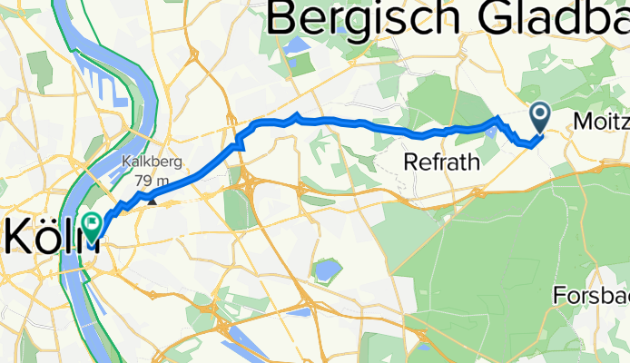 Kölner Straße 30A, Bergisch Gladbach nach Luisenstraße 2 B, Köln