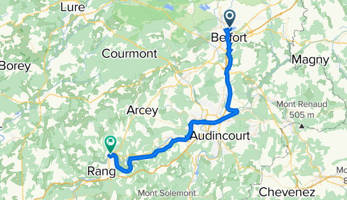 1 Rue du Général Béthouart, Belfort à Chemin de la Station de Pompage, L'Isle-sur-le-Doubs