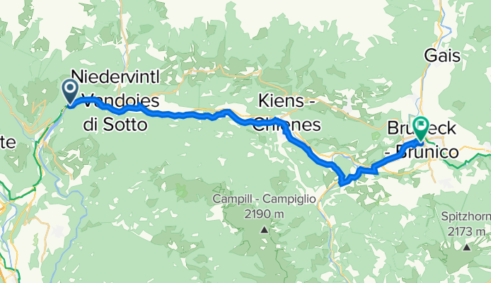 Pustertaler Straße, Vintl nach Michael-Pacher-Straße 2, Bruneck