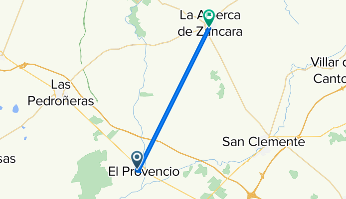 De Calle Profesor Tierno Galván 3, El Provencio a Calle Huertas 51, La Alberca de Záncara