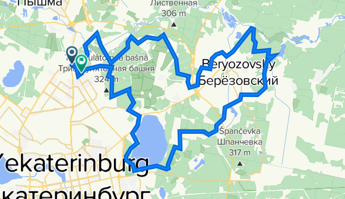 проспект Космонавтов, 102/1, Екатеринбург до Совхозная улица, 12, Екатеринбург