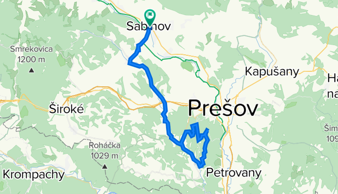 Sabinov - Svinia - Radatice - Malkovská Hôrka (rozhľadňa)