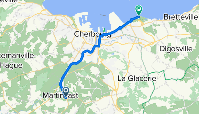 12 Le Haut de Tabarin, Martinvast à Boulevard de Collignon, Cherbourg-en-Cotentin