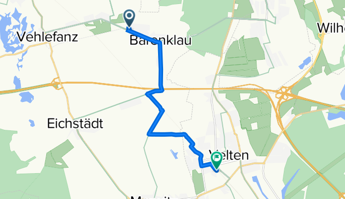 Vehlefanzer Straße 22, Oberkrämer nach Kreisbahnstraße 15, Velten