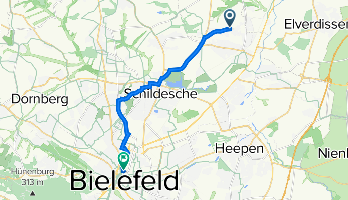 Husumer Straße 93, Bielefeld nach Alfred-Bozi-Straße 21, Bielefeld