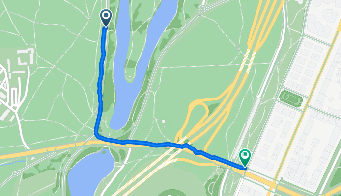 Chemin de Ceinture du Lac Inférieur, Paris à 43 Avenue du Maréchal Maunoury, Paris