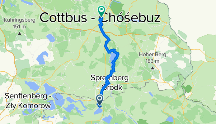 Straße des Aufbaus 11, Spreetal nach Hainstraße 6, Cottbus