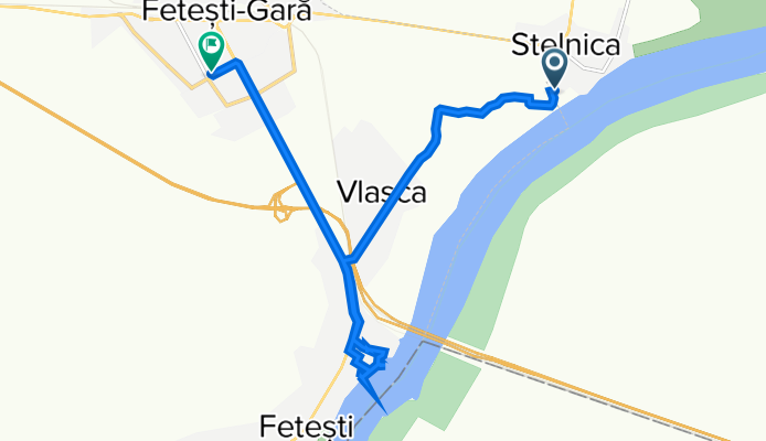 Strada Cetății, Stelnica to Strada Bănățenilor 39, Fetesti