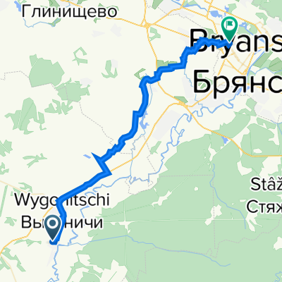 От Деснянская улица 2, Лопушь до улица Крахмалева 43, Брянск