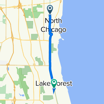 12th St, Waukegan to 720 N Western Ave, Lake Forest