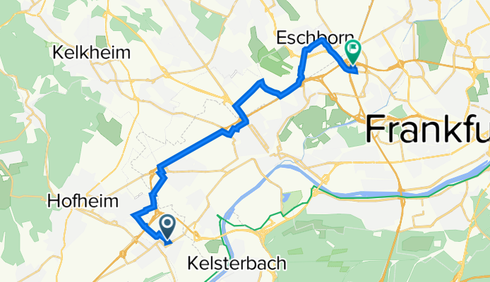 Rosengarten 15, Hattersheim am Main nach Friedrich-Kahl-Straße 9, Frankfurt am Main