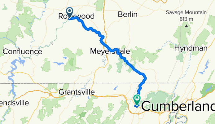 Great Allegheny Passage, Rockwood to 181 E Main St, Frostburg