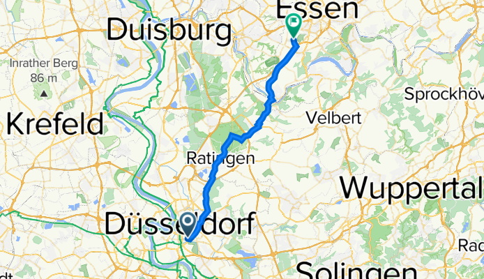 Oberbilker Allee 78, Düsseldorf nach Sommerburgstraße 100, Essen