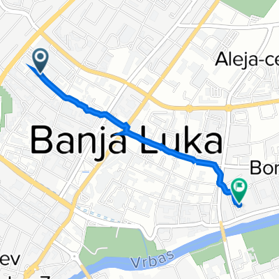 Jovana Dučića 23a, Banja Luka to Novice Cerovića 17, Banja Luka