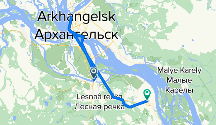 От автодорога Холмогоры до улица Советских Kосмонавтов 10, Новодвинск