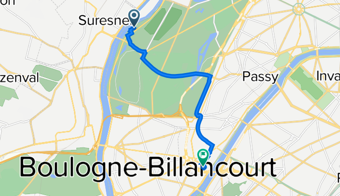 De Allée du Bord de l'Eau 2, Paris à Avenue du Général Clavery 14, Paris