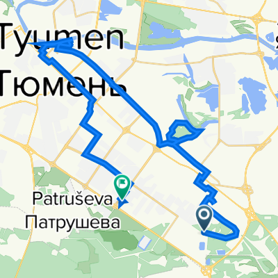 От Широтная улица 200 строение 44, Тюмень до улица Монтажников 57, Тюмень