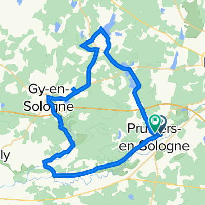 85 Rue du Grand Village, Pruniers-en-Sologne à 25 Rue Georges Chevy, Pruniers-en-Sologne