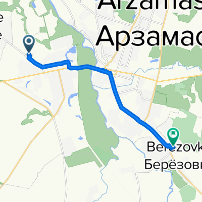 От улица Пушкина 108, Выездное до Зеленая улица 11, Арзамас