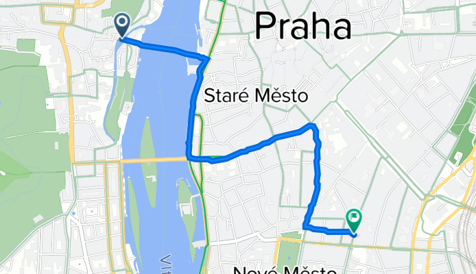 Karlův most, Prague to Štěpánská 611/14, Prague