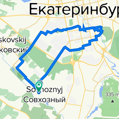 От улица Амундсена 222, Екатеринбург до Мостовая улица 55, Екатеринбург
