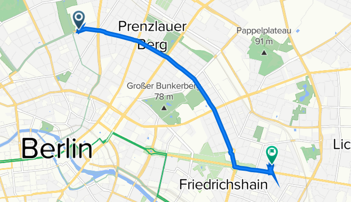 Route nach Samariterstraße 7, Berlin