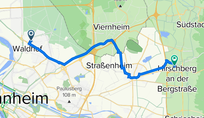 Blütenweg 10, Mannheim nach Lobdengaustraße 22, Hirschberg an der Bergstraße