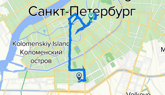 От 6-я Красноармейская улица 12, Санкт-Петербург до Казанская улица 8-10, Санкт-Петербург