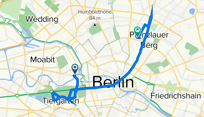 Rahel-Hirsch-Straße, Berlin nach Dunckerstraße 87, Berlin
