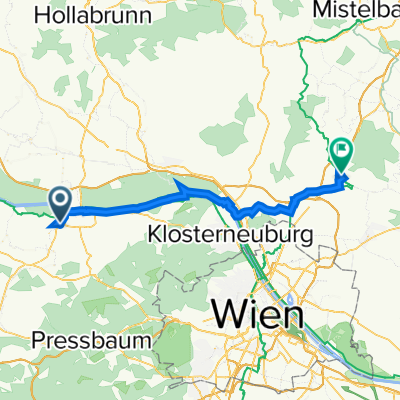 Hotel Tullnerfeld nach Hagenbrunn und weiter nach Obersdorf