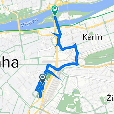 Vrchlického sady, Прага до Ostrov Štvanice, Прага