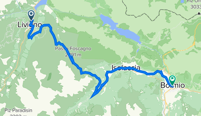 Via Dala Gesa 61, Livigno to Via Santa Barbara 1–3, Bormio