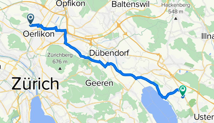 Neunbrunnenstrasse 84, Zürich nach Zürichstrasse 7, Uster
