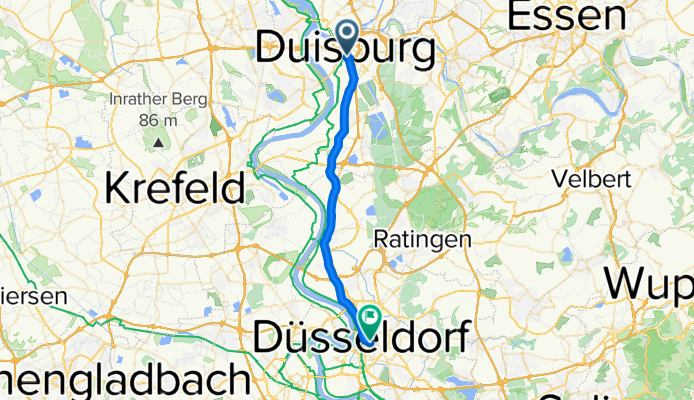 Grünstraße 5, Duisburg nach Immermannstraße 35, Düsseldorf