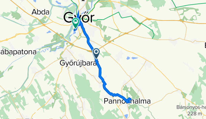 Győrújbarát elágazás biciklis pihenőhely - Pápai út 30, Győr