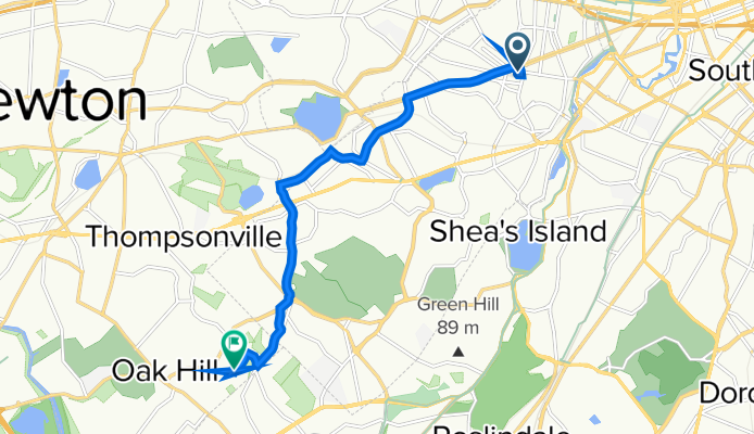 242 Harvard St, Brookline to 90 Wayne Rd, Newton
