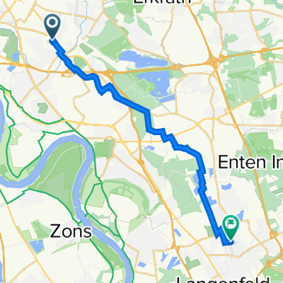 Weinheimer Straße 4, Düsseldorf nach Pommernweg 9, Langenfeld (Rheinland)