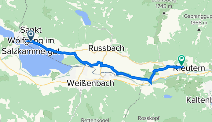 Markt 75, St. Wolfgang im Salzkammergut nach Fichtenweg 2, Kreutern